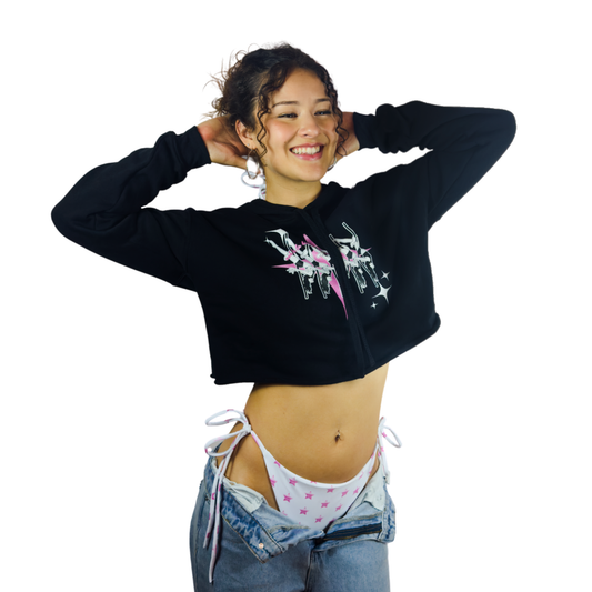 No Hands Crop Hoodie