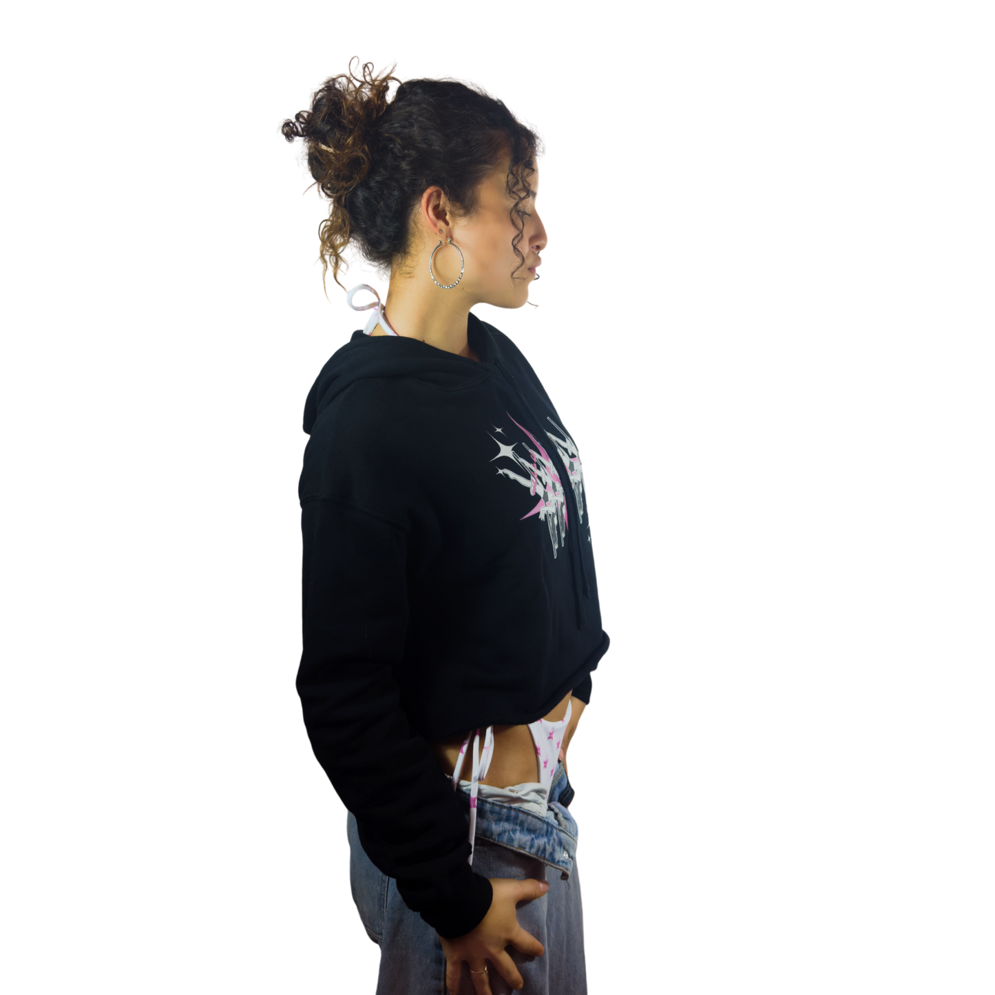 No Hands Crop Hoodie